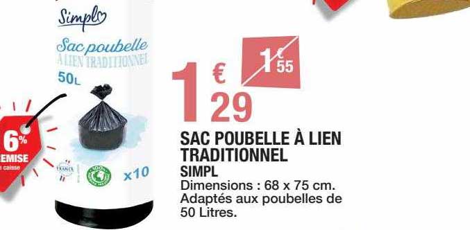 sac poubelle à lien traditionnel simpl