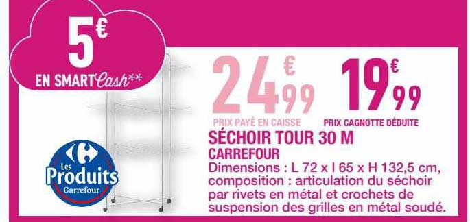 séchoir tour 30m carrefour
