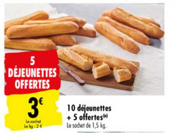 10 déjeunettes + 5 offertes