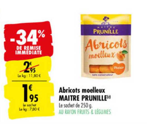 abricots molleux maitre prunille -34% de remise immédiate