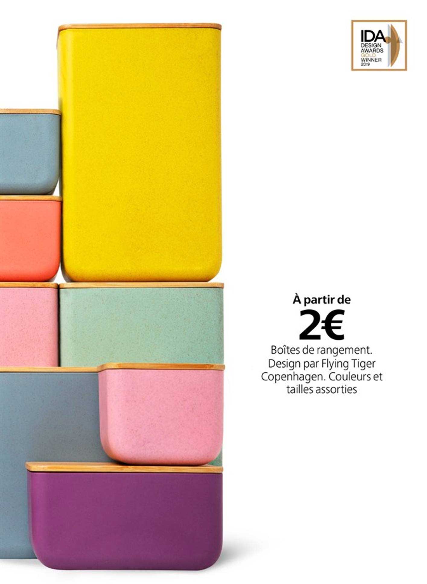 boîtes de rangement couleurs et tailles assorties