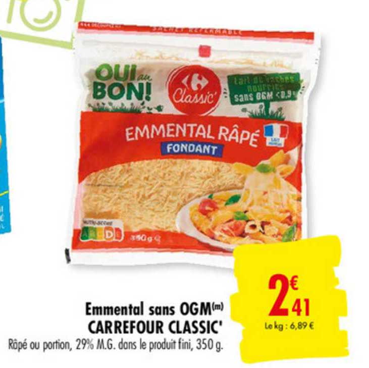 emmental sans ogm carrefour classic