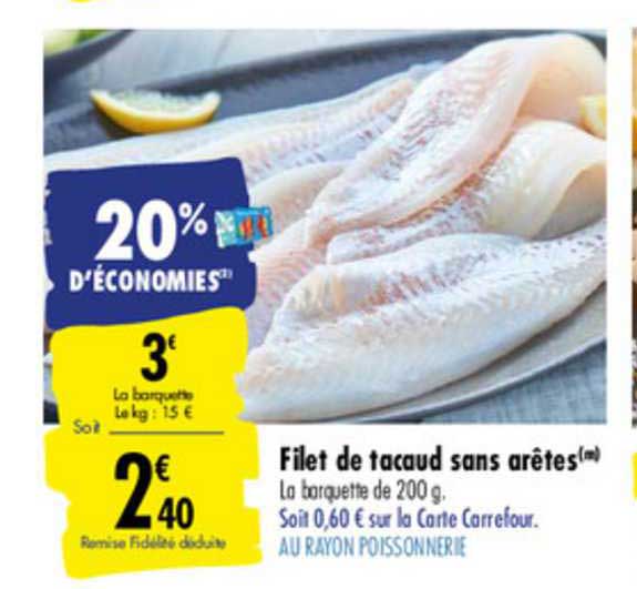 filet de tacaud sans arêtes