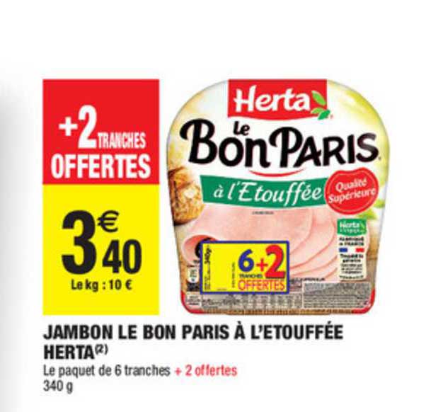 Jambon Le Bon Paris à L'étouffée Herta