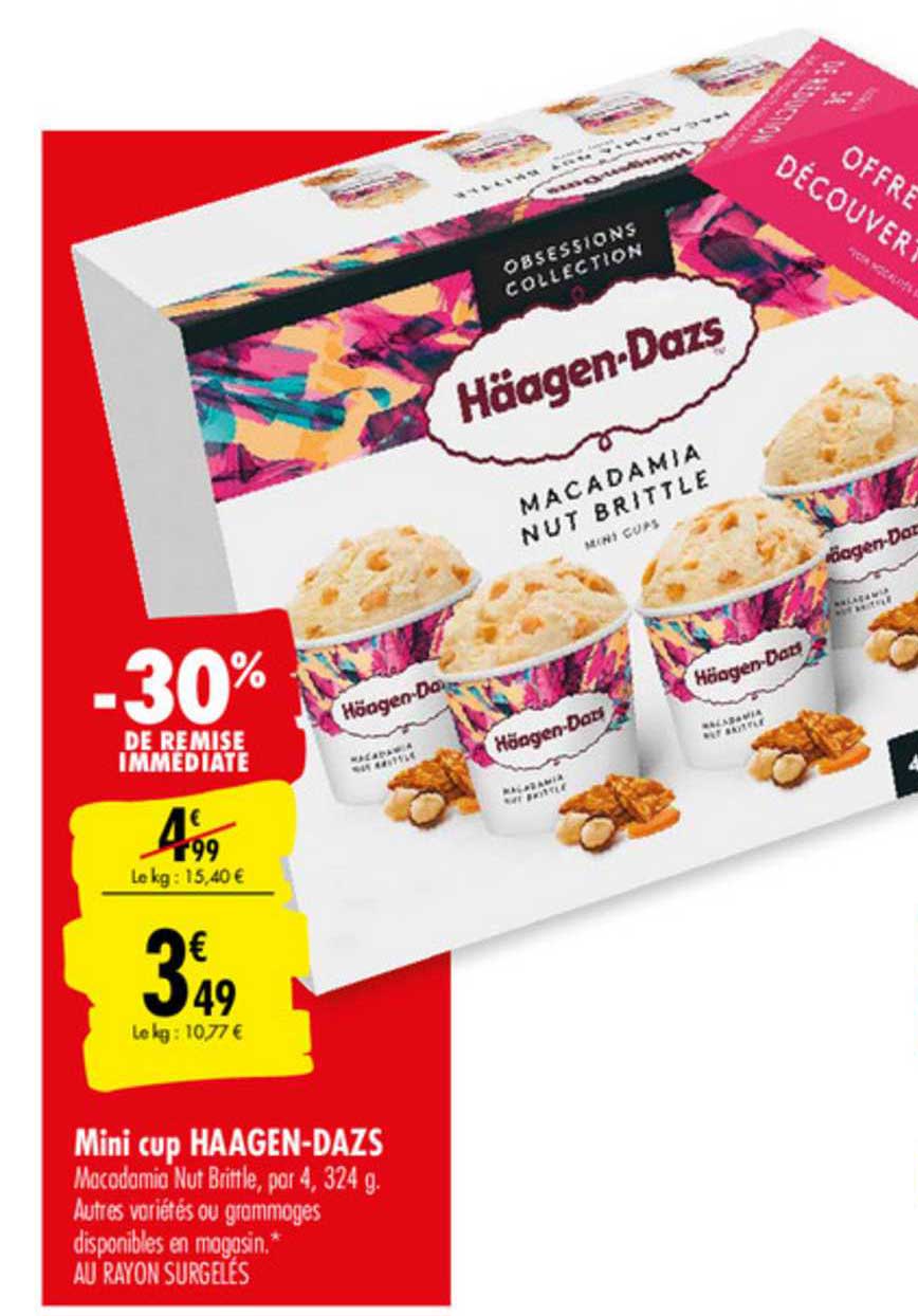 mini cup haagen dazs -30% de remise immédiate