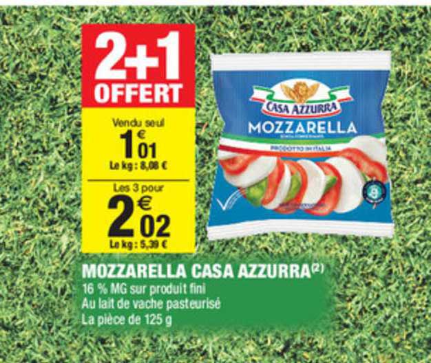mozzarella casa azzurra 2+1 offert