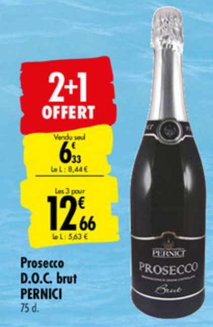 prosecco d.o.c. brut pernici 2+1 offert