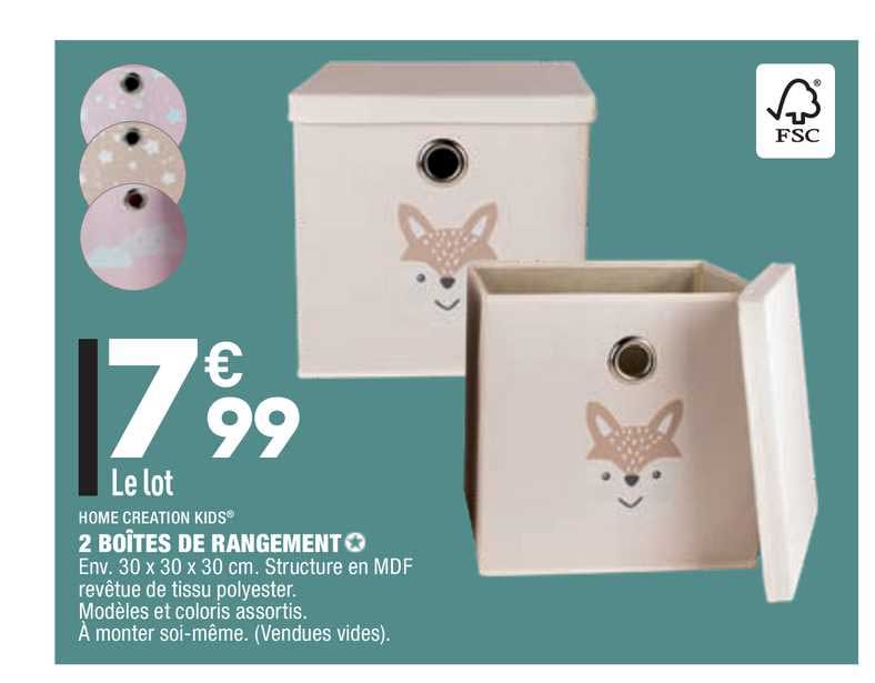 2 Boîtes De Rangement Home Creation Kids