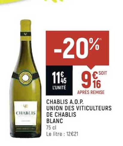 chablis a.o.p. union des viticulteurs de chablis blanc