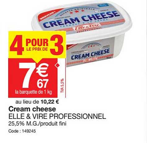 cream cheese elle & vire professionnel