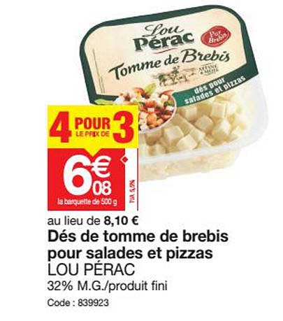 Dés De Tomme De Brebis Pour Salades Et Pizzas Lou Pérac