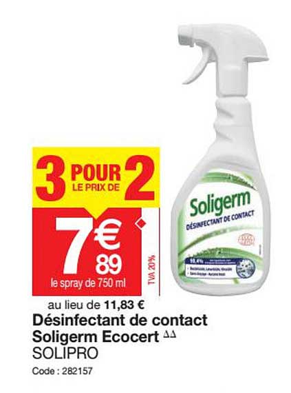 désinfectant de contact soligerm ecocert solipro