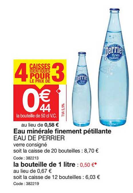 Eau Minérale Finement Pétillante Eau De Perrier