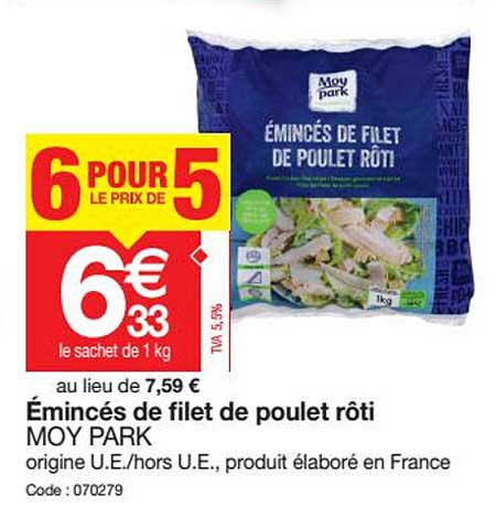 émincés De Filet De Poulet Rôti Moy Park