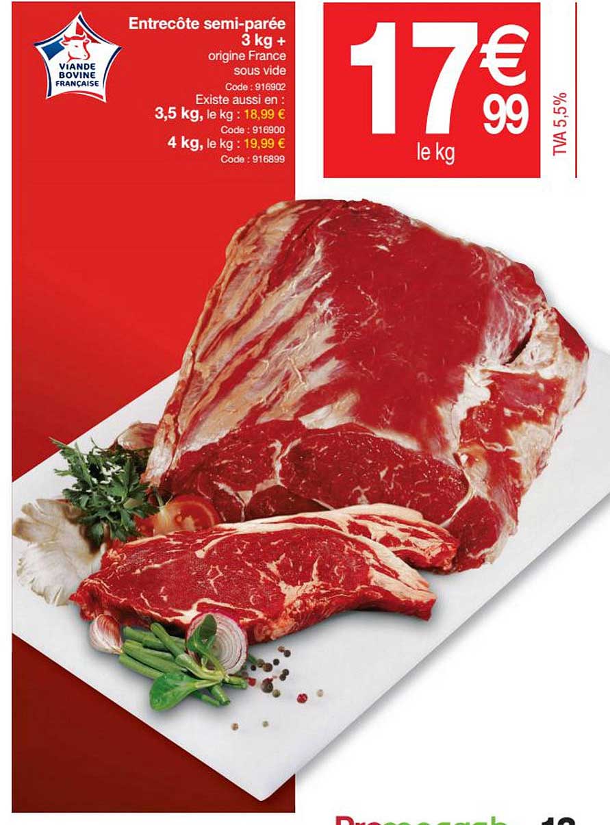 entrecôte semi-parée 3 kg
