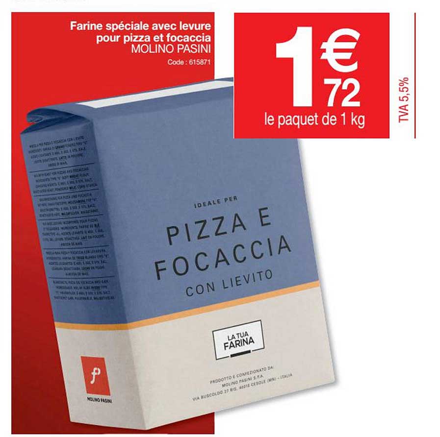 farine spéciale avec levure pour pizza et focaccia molino pasini