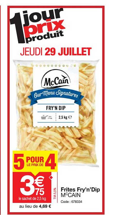 frites fry'n'dip mc cain