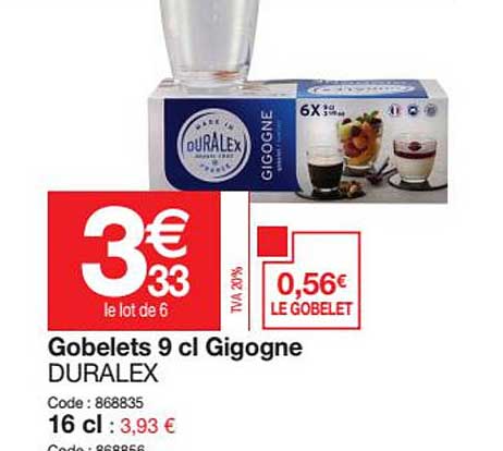 gobelets 9 cl gigogne duralex