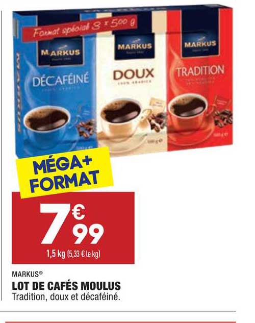 lot de cafés moulus markus