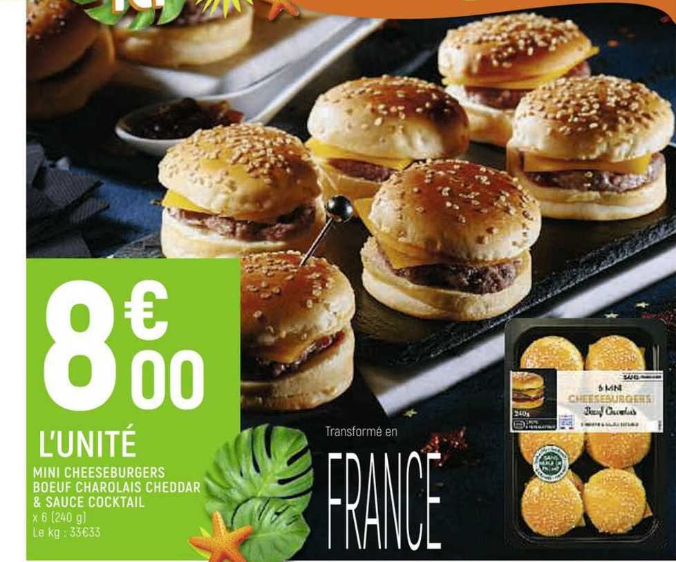 Mini Cheeseburgers Bœuf Charolais Cheddar & Sauce Cocktail