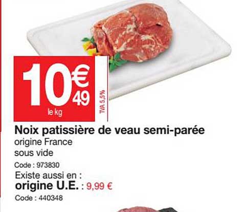 noix pâtissière de veau semi-parée