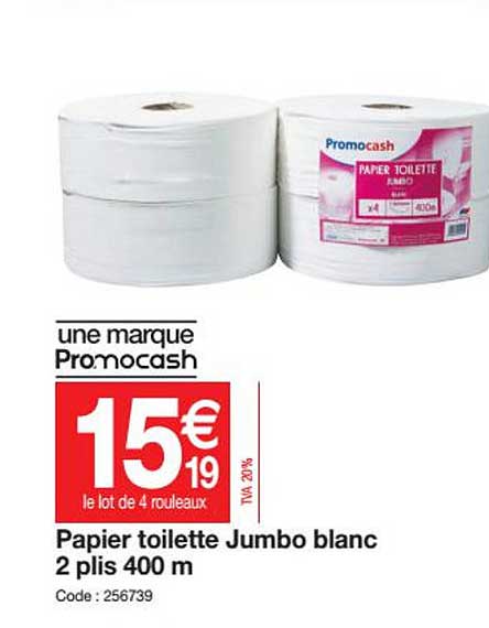 papier toilette jumbo blanc 2 plis 400 m