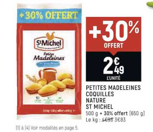 petites madeleines coquilles nature st michel