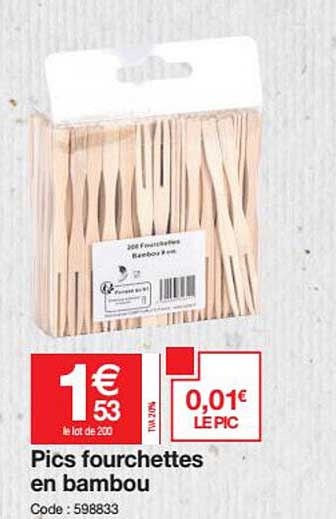pics fourchettes en bambou