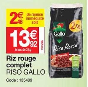 riz rouge complet riso gallo