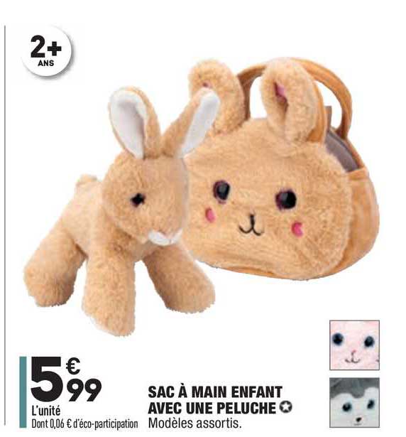 sac à main enfant avec une peluche