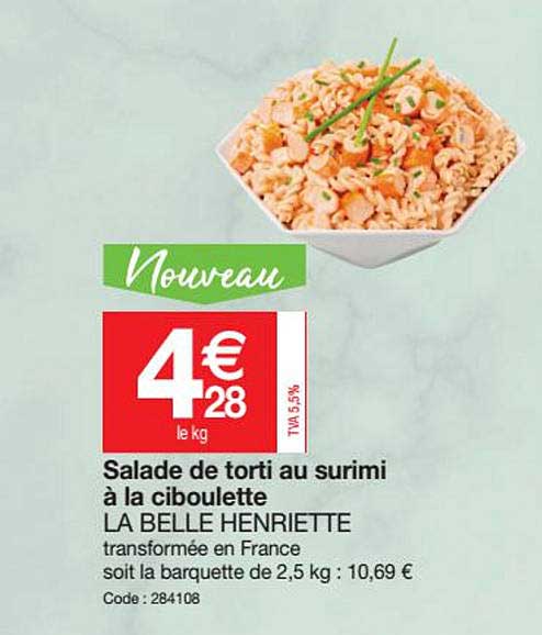 salade de torti au surimi à la ciboulette la belle henriette