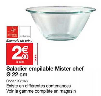 saladier empilable mister chef 22 cm
