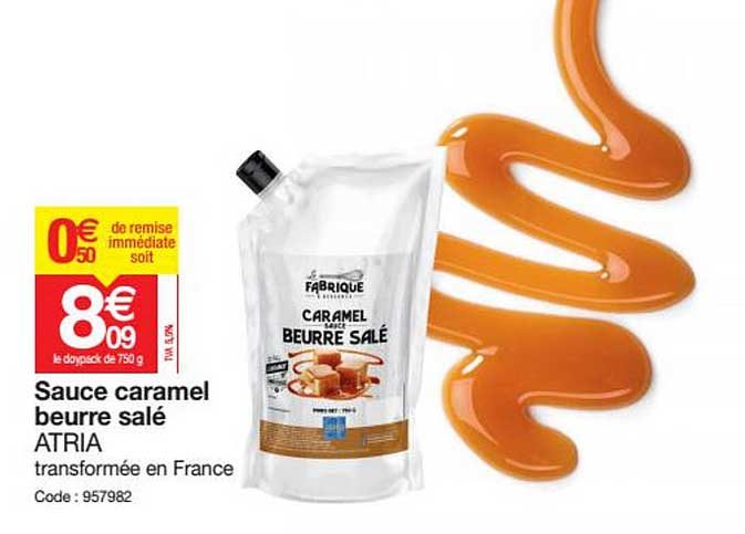 Sauce Caramel Beurre Salé Atria
