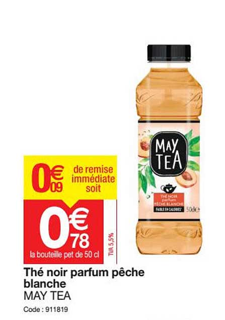 thé noir parfum pêche blanche may tea