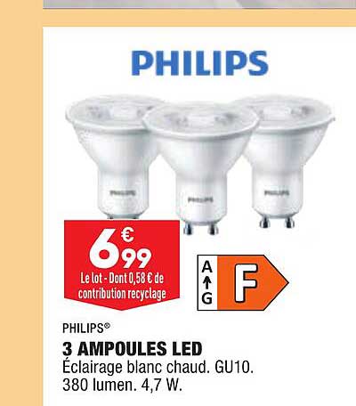 3 Ampoules Led Philips