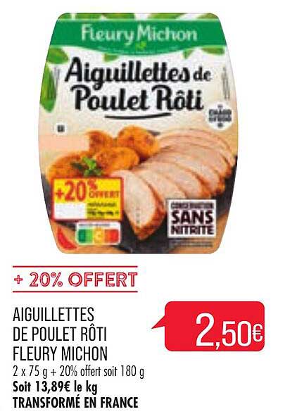 aiguillette de poulet rôti fleury michon