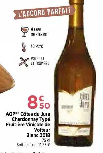 aop côtes du jura chardonnay typé fruitière vinicole de voiteur blanc 2018