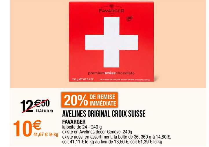 avelines original croix suisse favarger