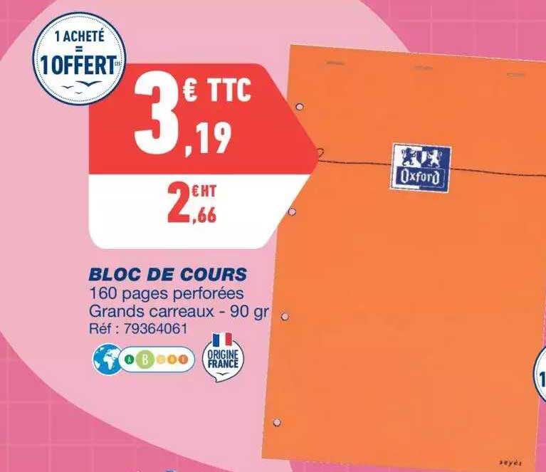 bloc de cours oxford