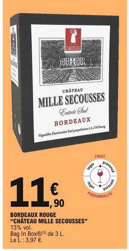 Bordeaux Rouge "château Mille Secousses"