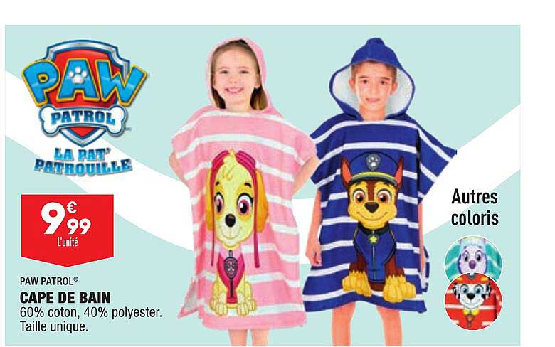 cape de bain paw patrol