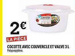 cocotte avec couvercle et valve 3l