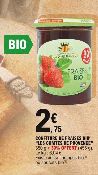 confiture de fraises bio "les comtes de provence"