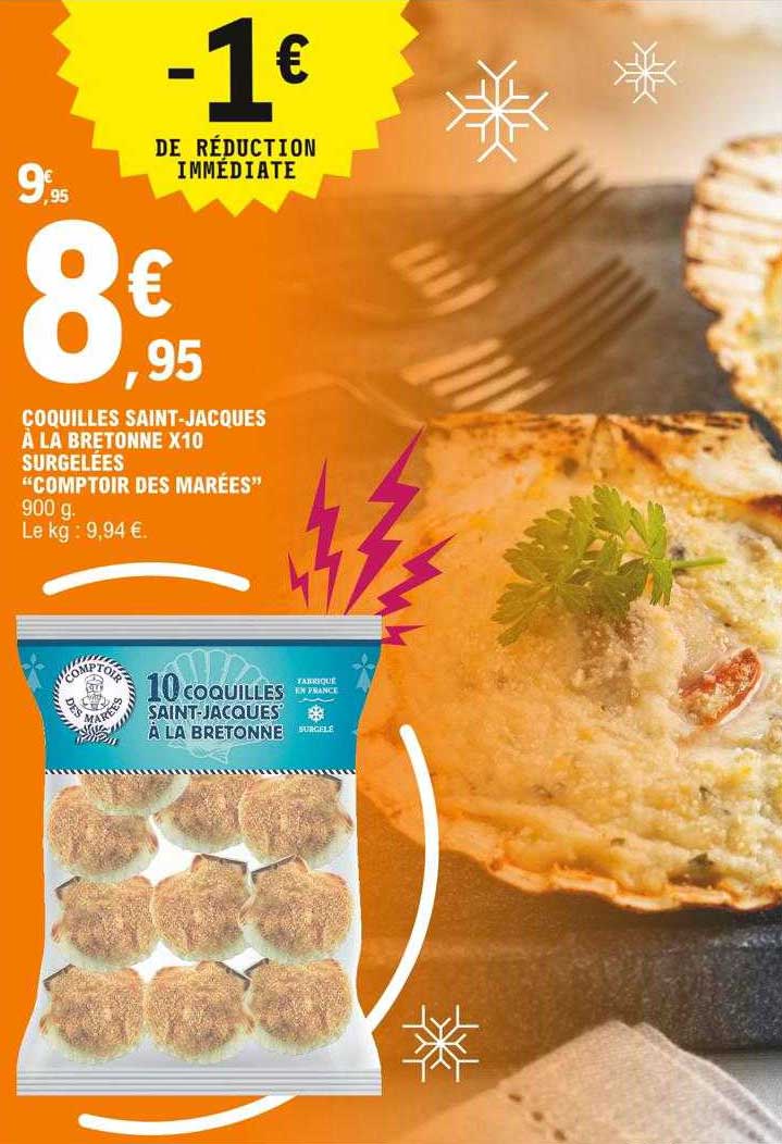 coquilles saint-jacques à la bretonne x10 surgelées "comptoir des marées"
