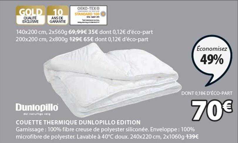 Couette Thermique Dunlopillo Edition