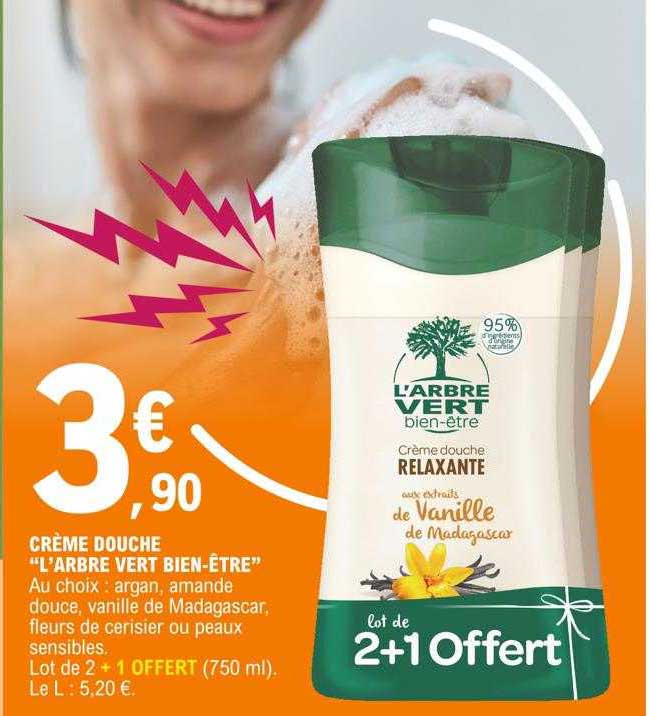 crème douche "l'arbre vert bien-être"
