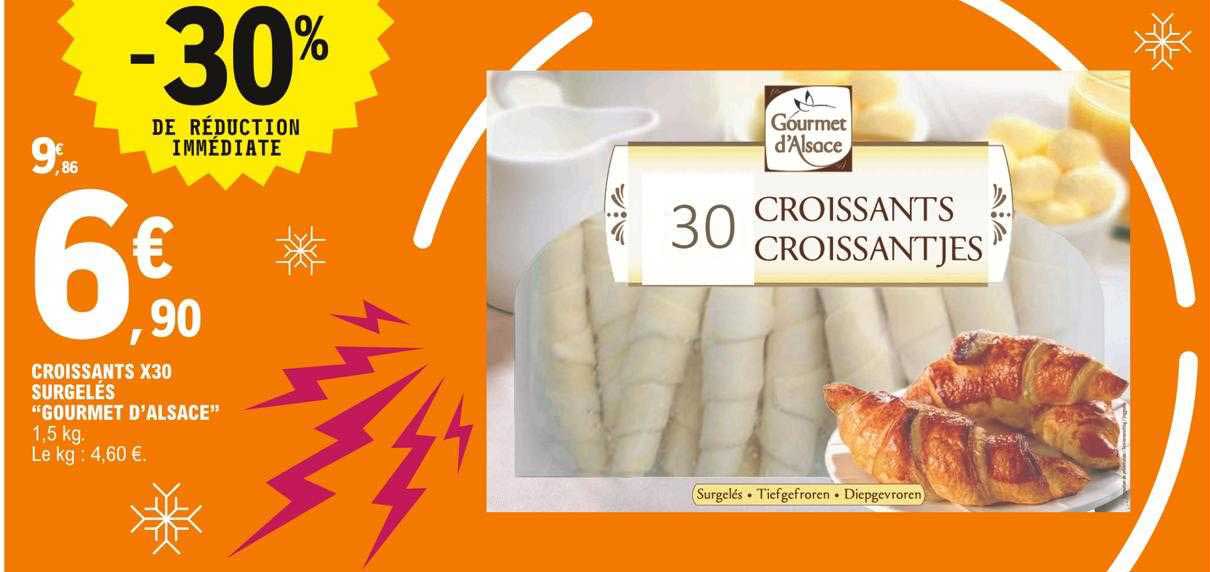 croissants x30 surgelés "gourmet d'alsace"