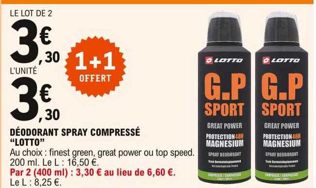 Déodorant Spray Compressé "lotto"