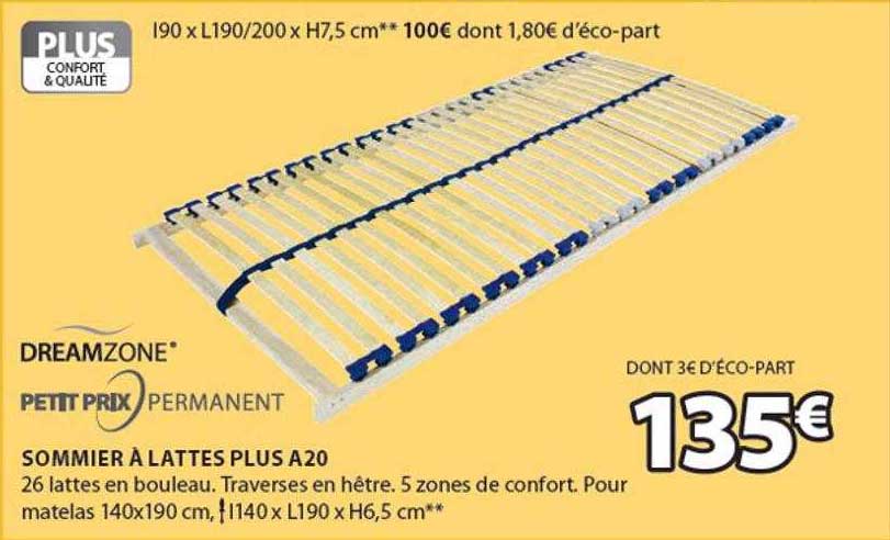 dreamzone sommer à lattes plus a20