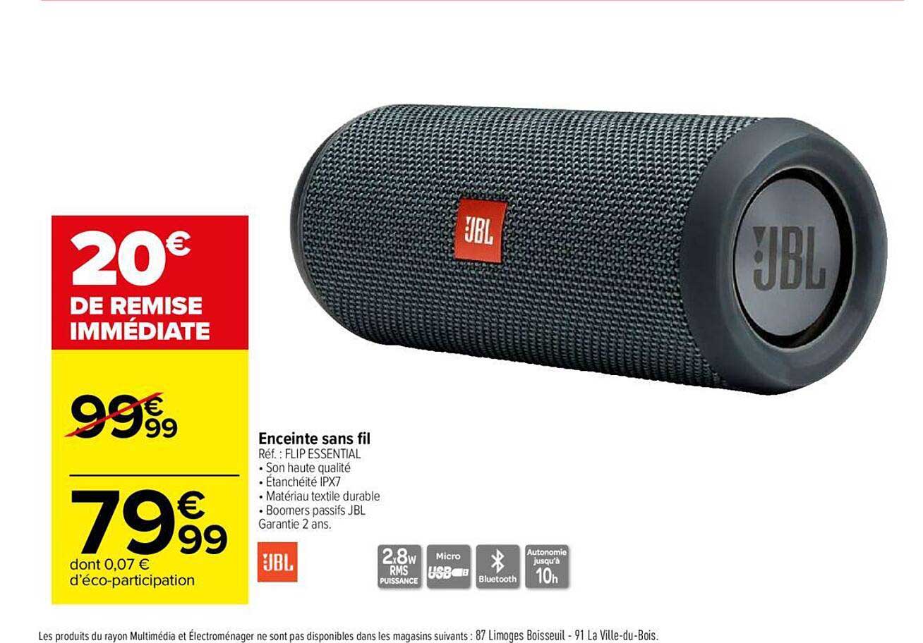 enceinte sans fil flip essential jbl
